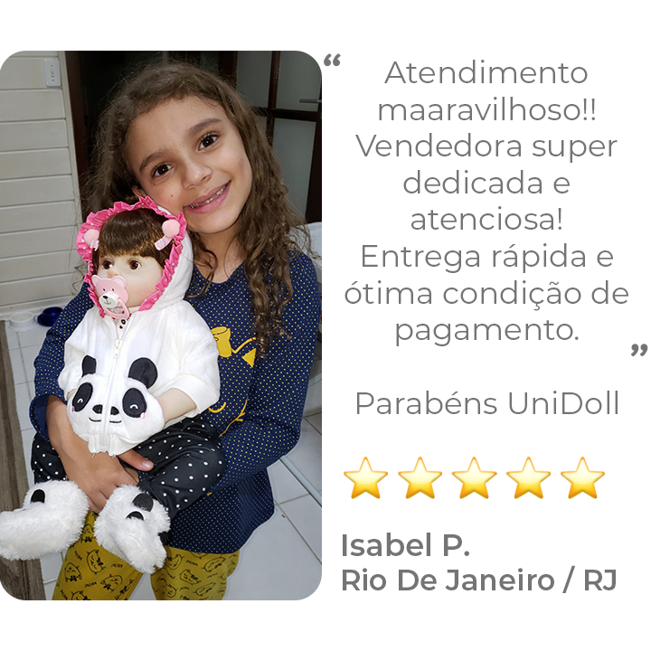 Isabel com a sua Bebê Reborn Nicole Pandinha